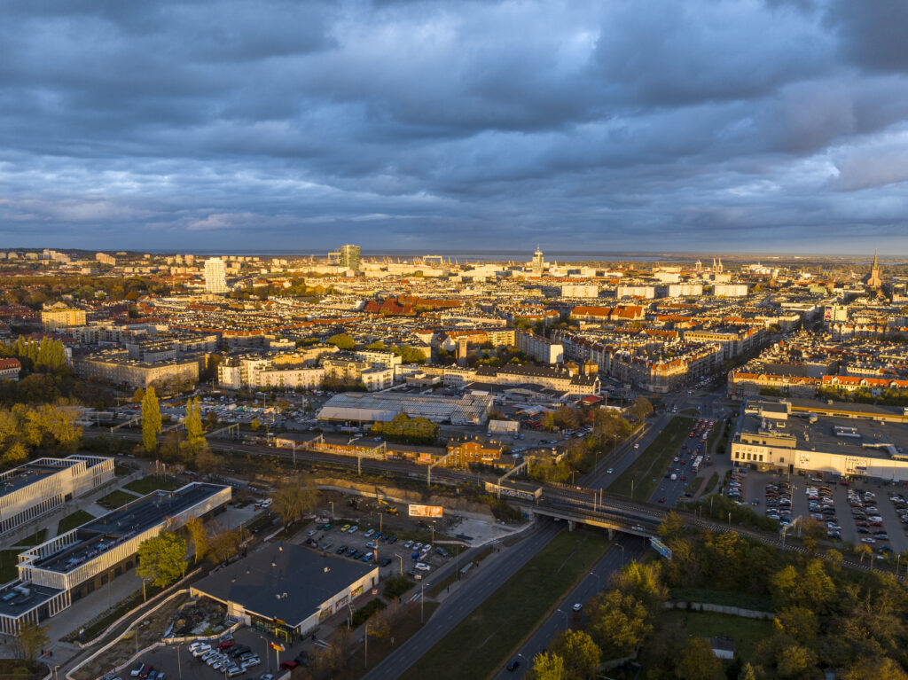 Zdjęcie z budowy Szczecin Turzyn 2023 zdjęcie z lotu ptaka